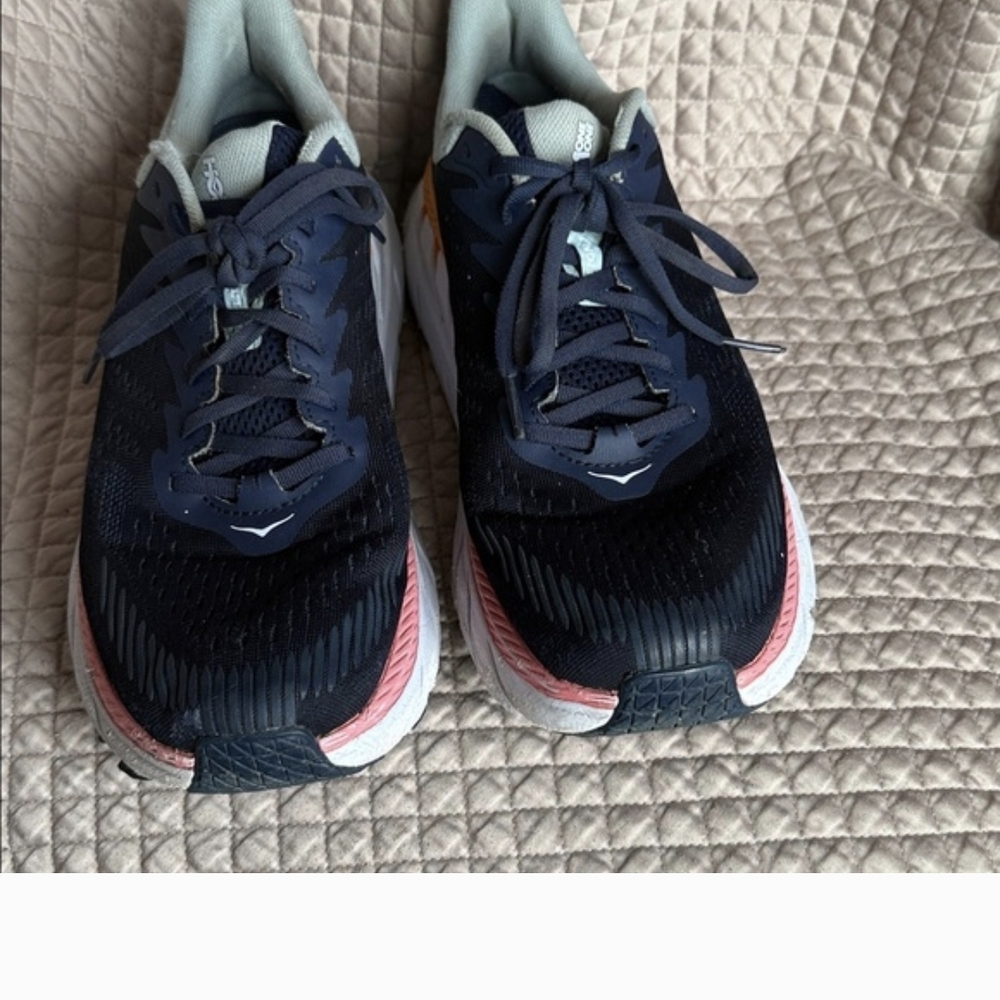 Hoka Navy and Pink Athletic Shoes